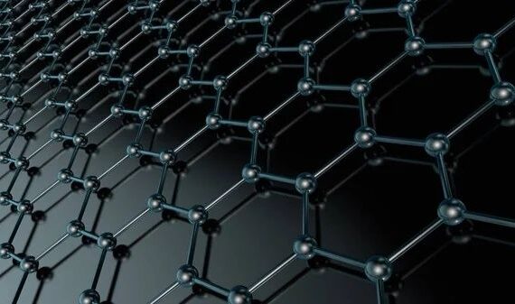 Dreidimensional dargestellte wabenförmige Graphenstruktur aus Kohlenstoffatomen